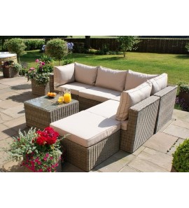 564466 סלון ראטן פינתי עגול דגם פלורידה (FLORIDA)-ריהוט גן