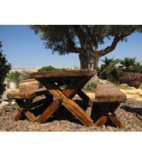 דגם סט ריהוט גן מעץ גושני